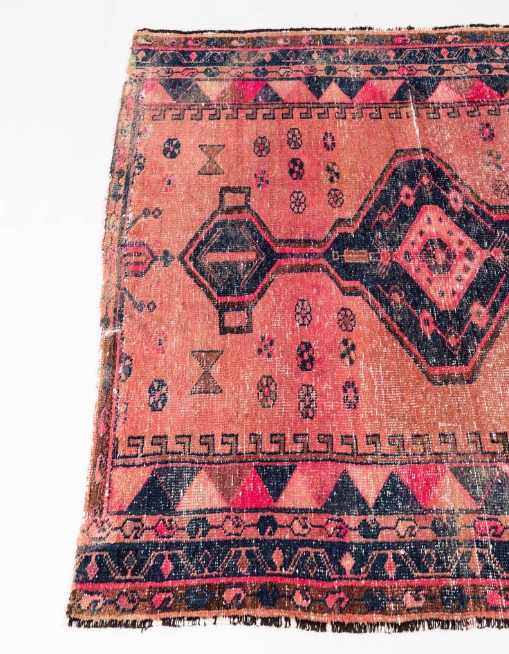 Detail image of 4' 6 x 7' 9  Hand Knotted Ultra Vintage Persian Wool Rug