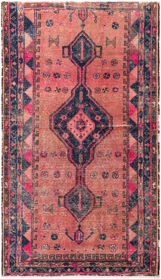 Detail image of 4' 6 x 7' 9 Hand Knotted Ultra Vintage Persian Wool Rug