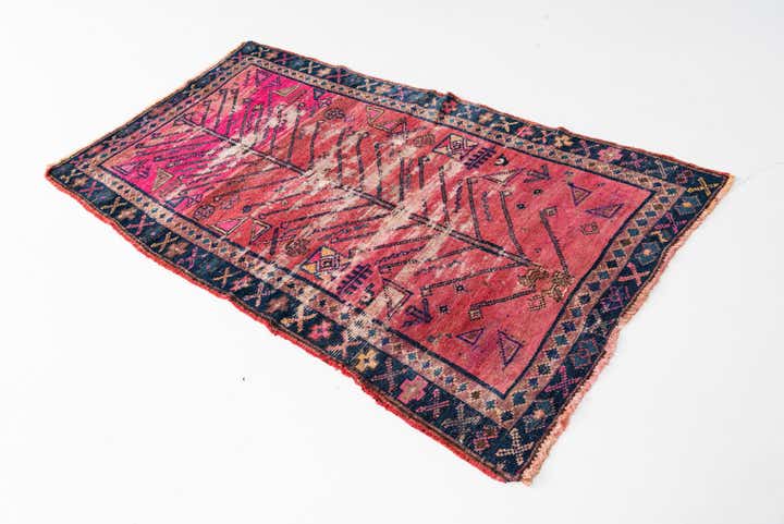 3' 4 x 6' 2 Hand Knotted Ultra Vintage Persian Wool Rug