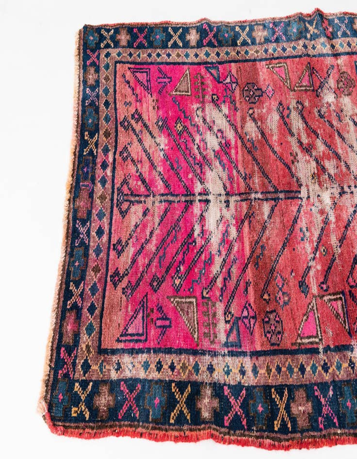 Detail image of 3' 4 x 6' 2  Hand Knotted Ultra Vintage Persian Wool Rug