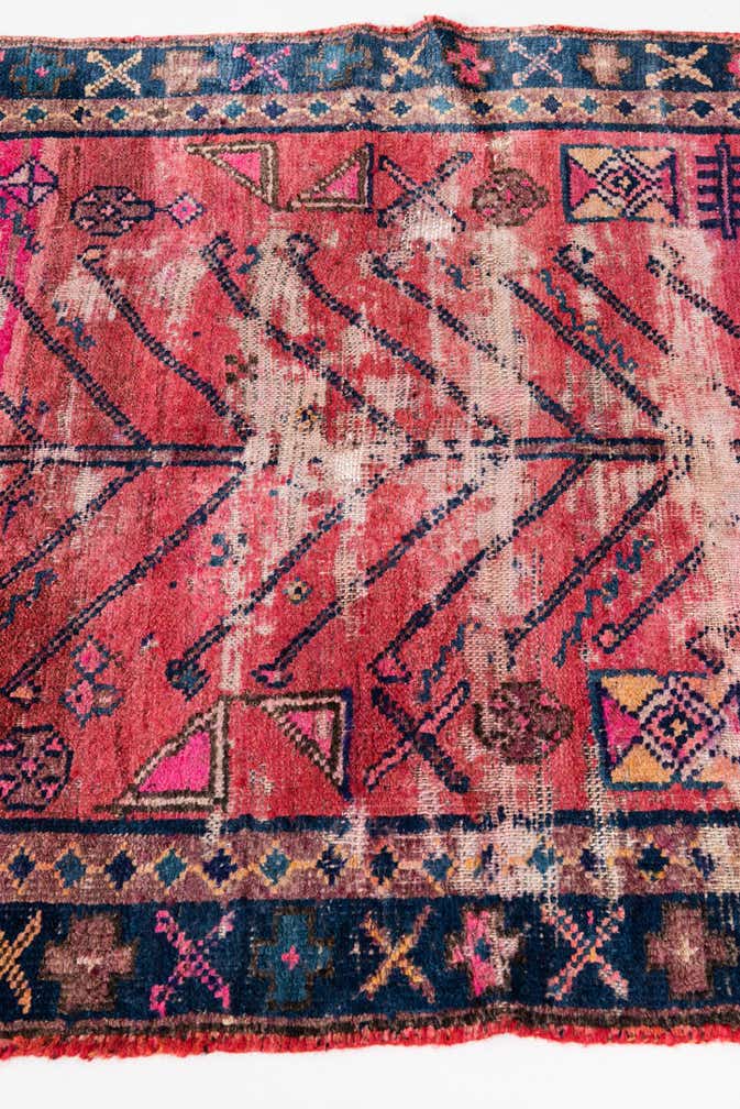 3' 4 x 6' 2 Hand Knotted Ultra Vintage Persian Wool Rug