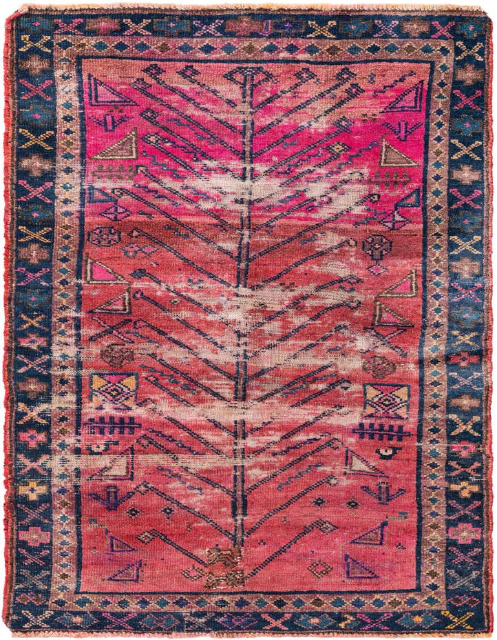  3' 4 x 6' 2  Hand Knotted Ultra Vintage Persian W...