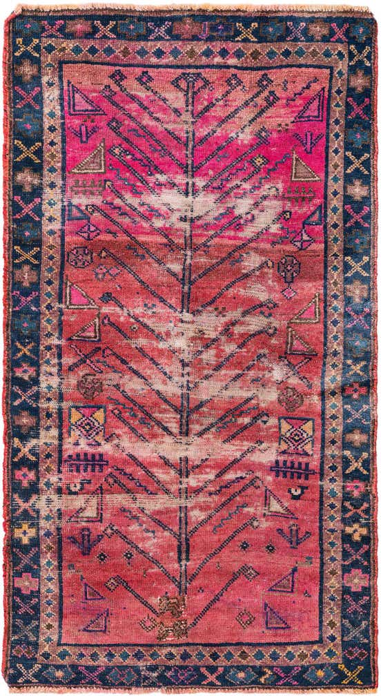 3' 4 x 6' 2 Hand Knotted Ultra Vintage Persian Wool Rug