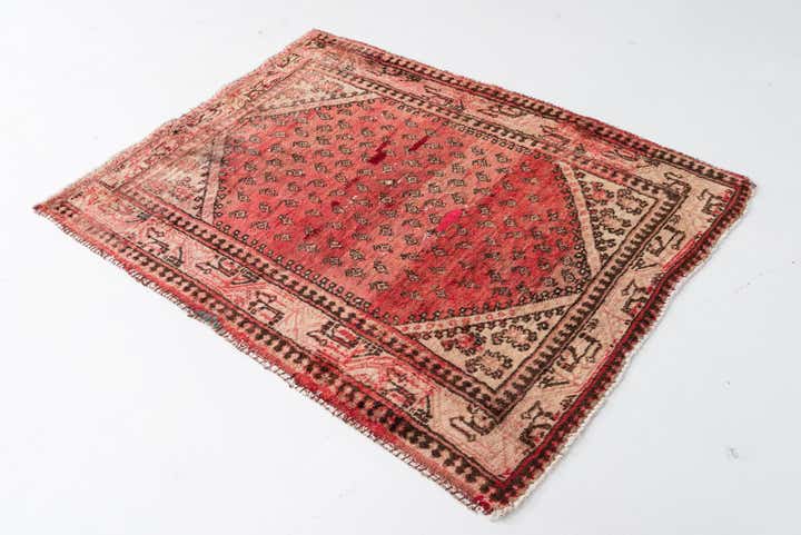 3' 9 x 4' 10 Hand Knotted Ultra Vintage Persian Wool Rug