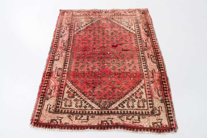 3' 9 x 4' 10 Hand Knotted Ultra Vintage Persian Wool Rug