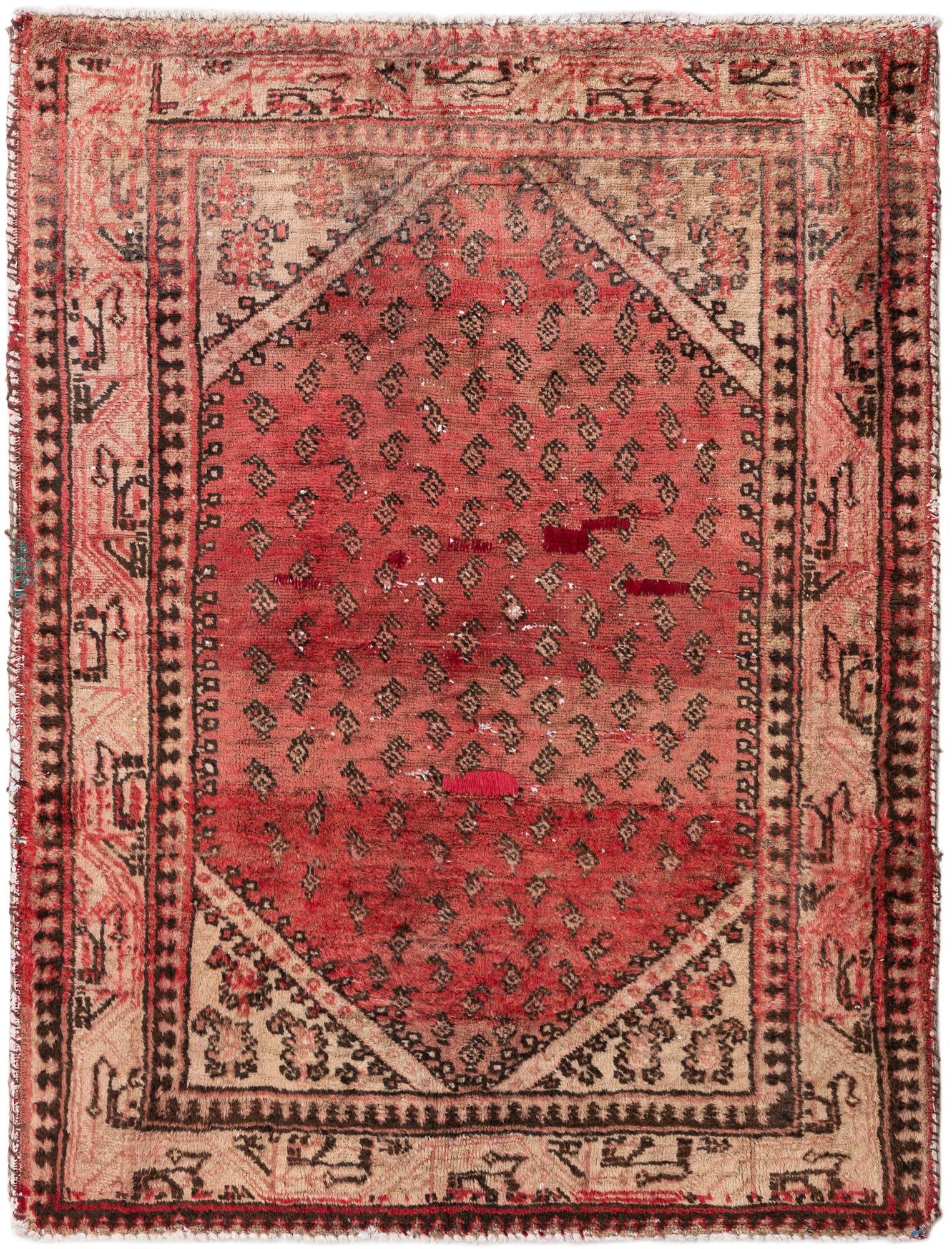 3' 9 x 4' 10 Hand Knotted Ultra Vintage Persian Wool Rug