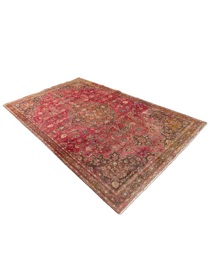 5' 10 x 9' 2 Hand Knotted Ultra Vintage Persian Wool Rug