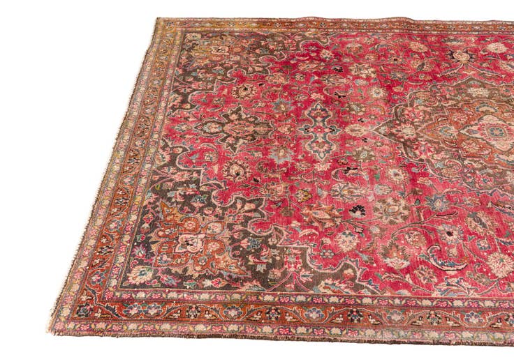 Detail image of 5' 10 x 9' 2 Hand Knotted Ultra Vintage Persian Wool Rug