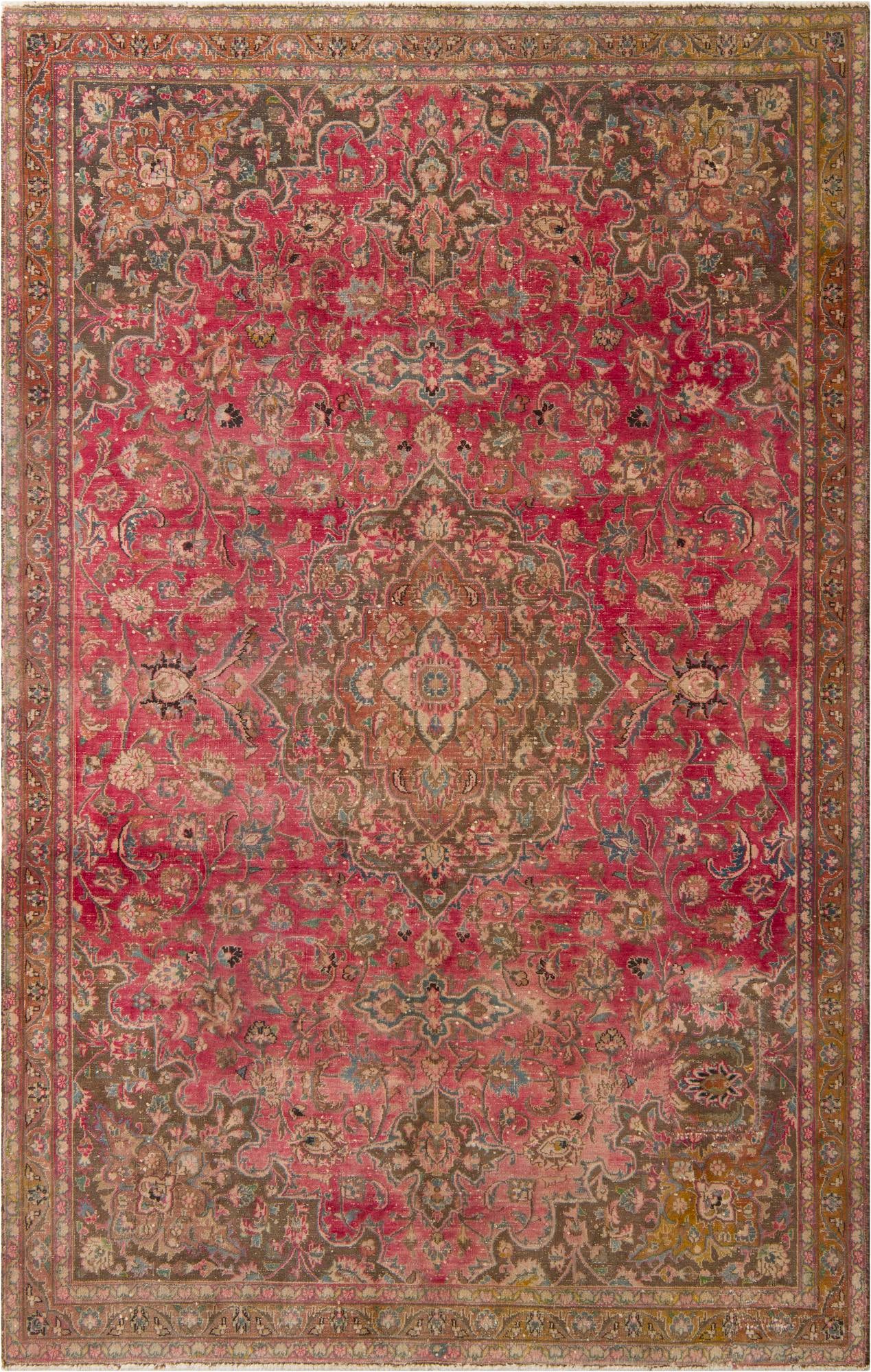 5' 10 x 9' 2 Hand Knotted Ultra Vintage Persian Wool Rug