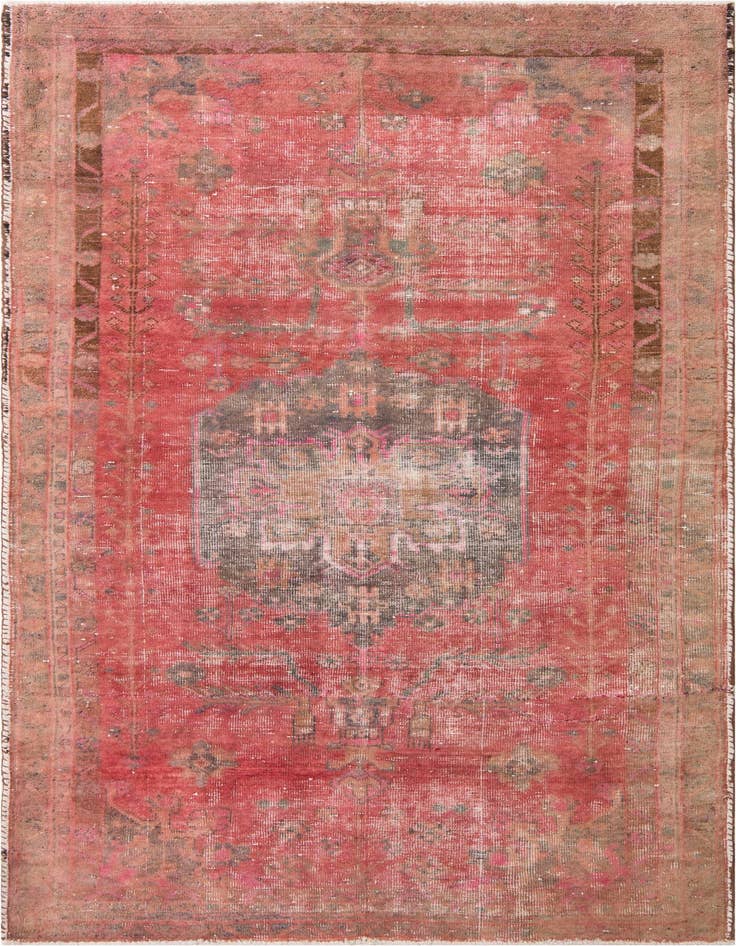 Detail image of 5' 1 x 8' 7 Hand Knotted Ultra Vintage Persian Wool Rug