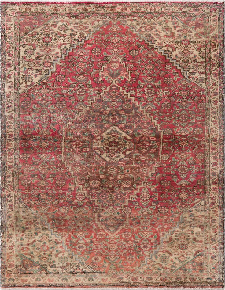 Detail image of 3' 5 x 6' 4 Hand Knotted Ultra Vintage Persian Wool Rug