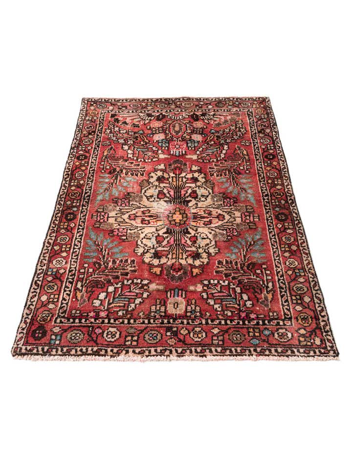 3' 4 x 5' Hand Knotted Ultra Vintage Persian Wool Rug