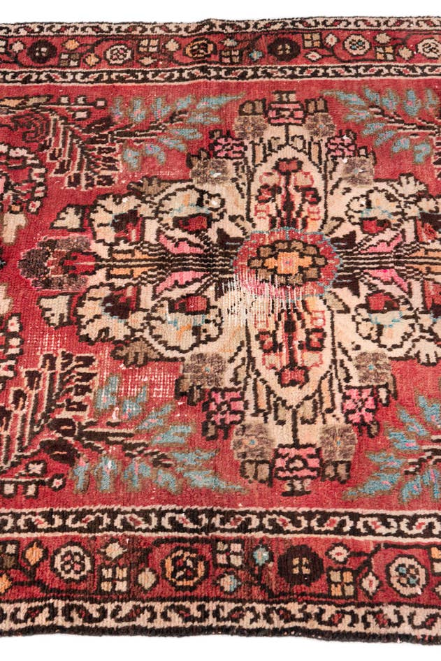Detail image of 3' 4 x 5' Hand Knotted Ultra Vintage Persian Wool Rug