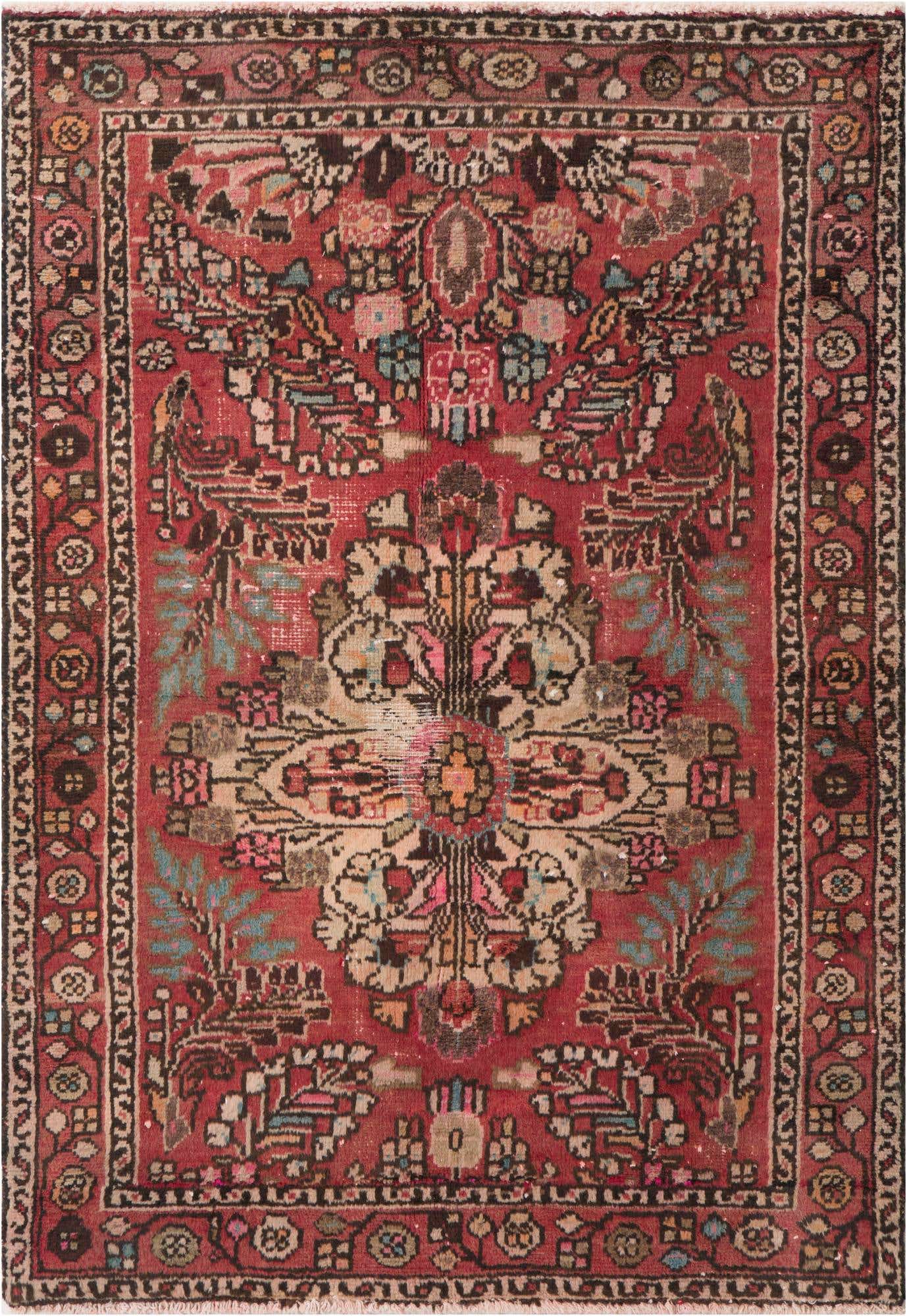 3' 4 x 5' Hand Knotted Ultra Vintage Persian Wool Rug