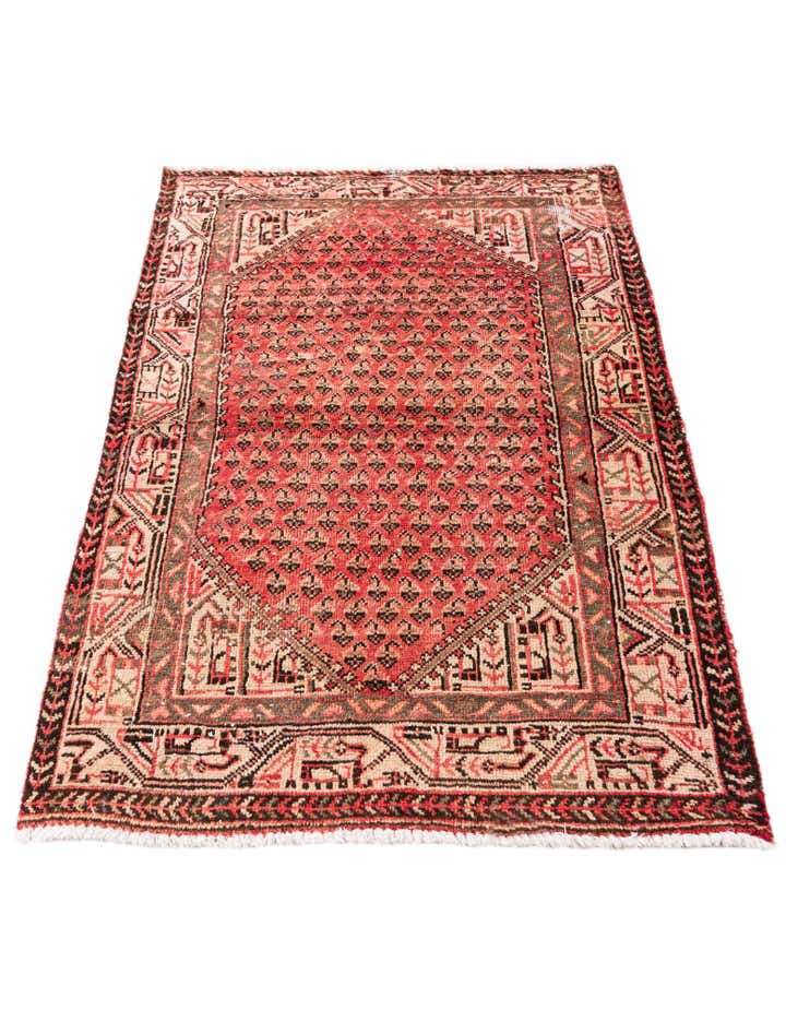 3' 4 x 4' 10 Hand Knotted Ultra Vintage Persian Wool Rug