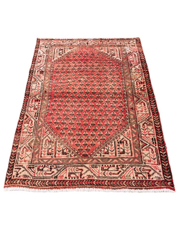 Detail image of 3' 4 x 4' 10 Hand Knotted Ultra Vintage Persian Wool Rug