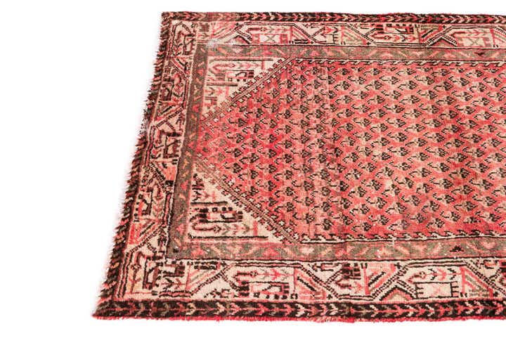 3' 4 x 4' 10 Hand Knotted Ultra Vintage Persian Wool Rug