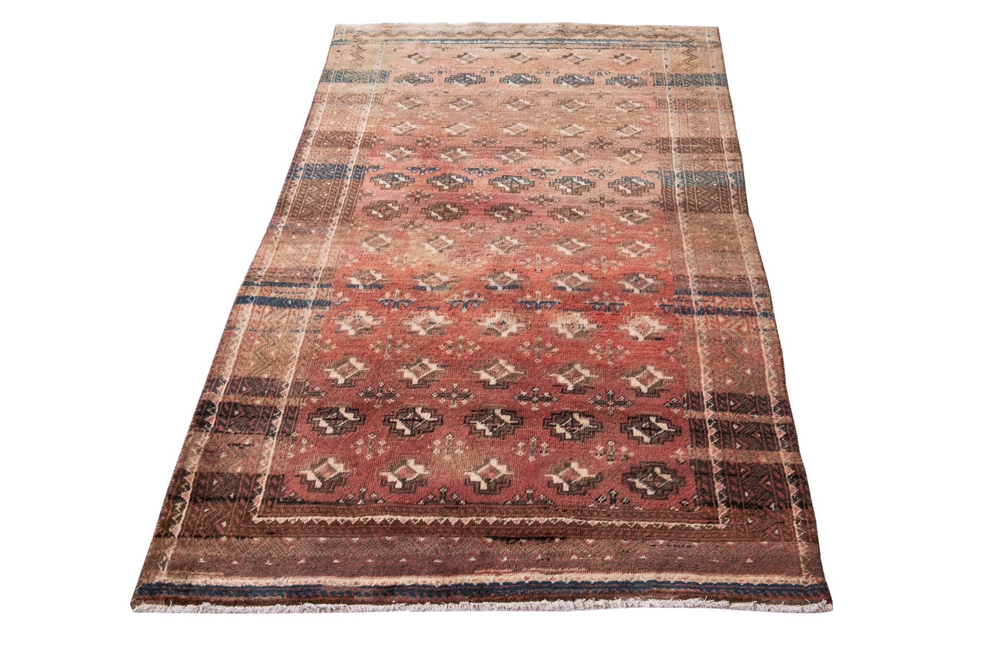 3' 9 x 6' 5 Hand Knotted Ultra Vintage Persian Wool Rug