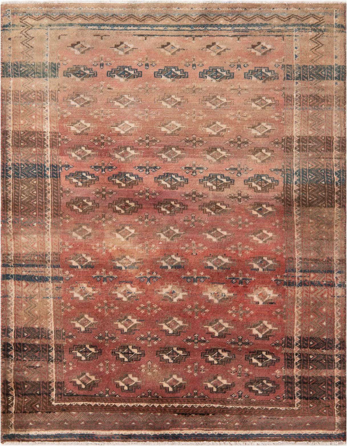 Primary image 3' 9 x 6' 5  Hand Knotted Ultra Vintage Persian Wool Rug