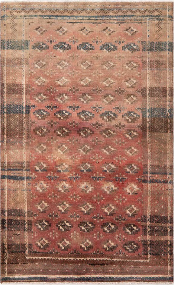 Detail image of 3' 9 x 6' 5 Hand Knotted Ultra Vintage Persian Wool Rug