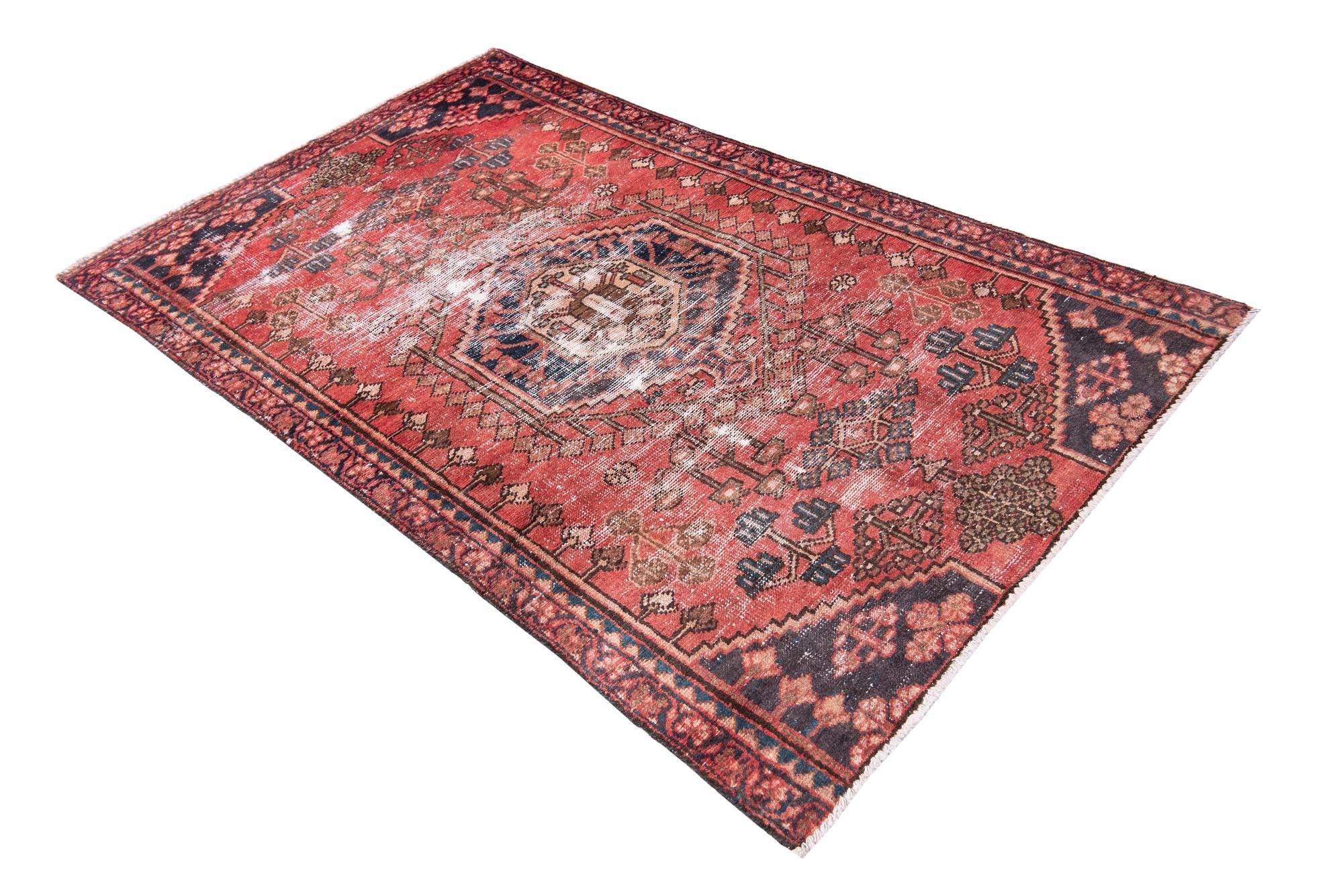 3' 9 x 6' 3 Hand Knotted Ultra Vintage Persian Wool Rug