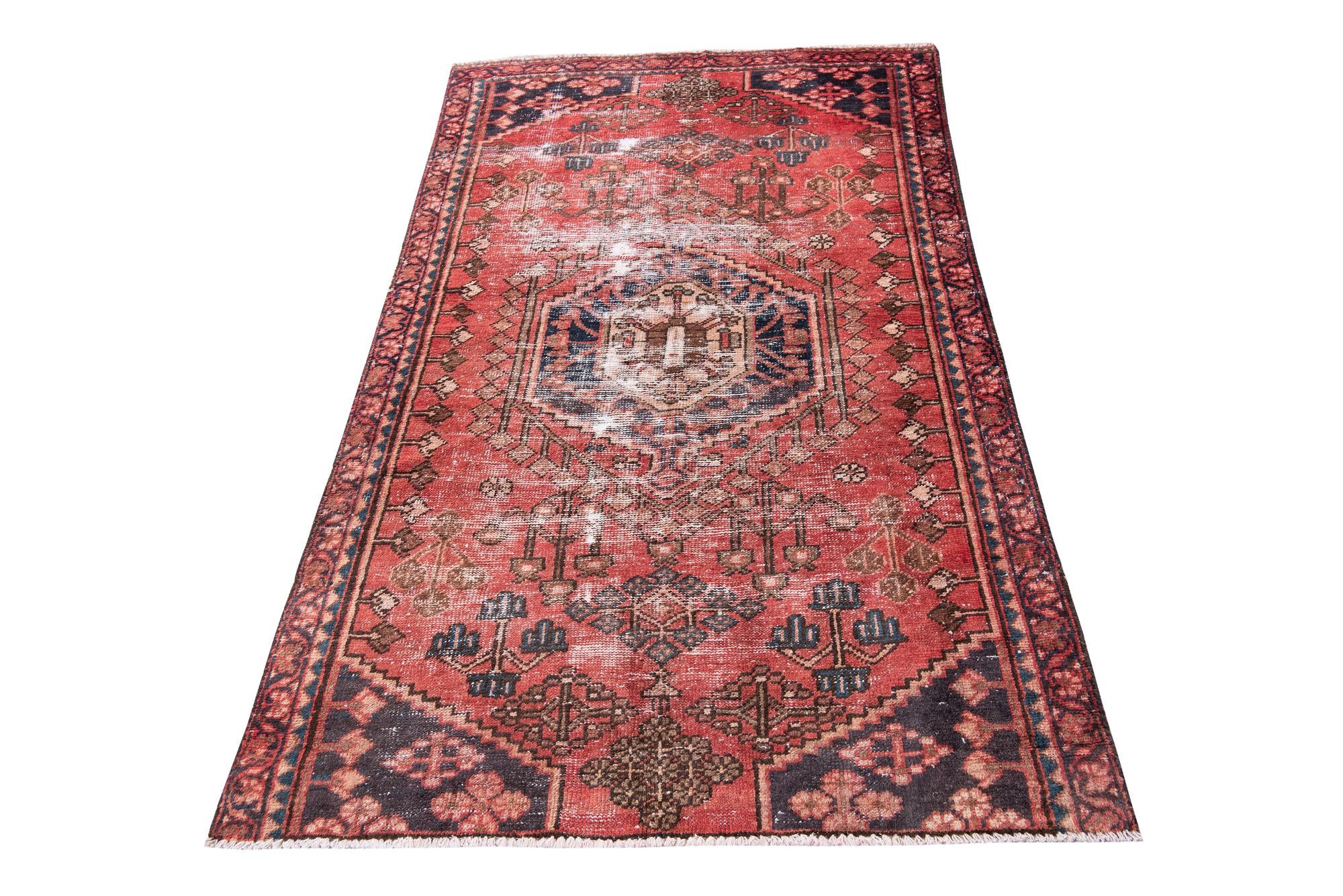 3' 9 x 6' 3 Hand Knotted Ultra Vintage Persian Wool Rug
