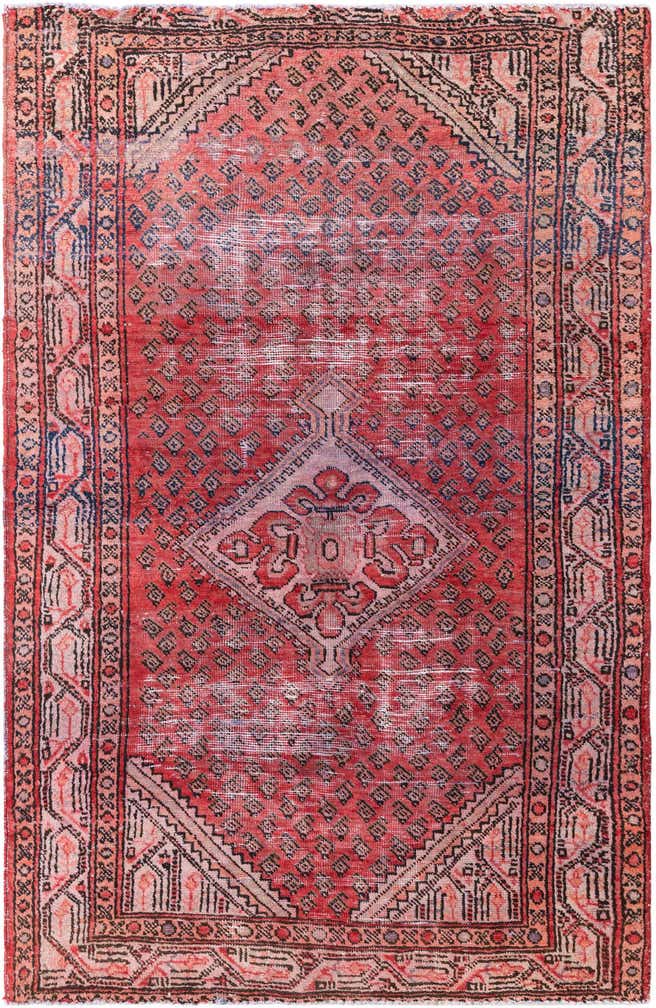 4' x 6' 1 Hand Knotted Ultra Vintage Persian Wool Rug