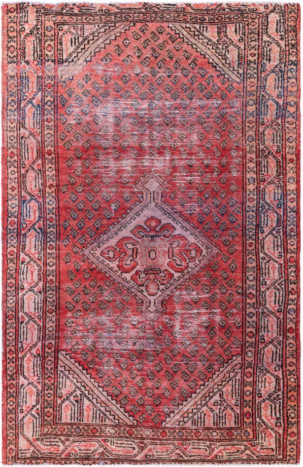 Detail image of 4' x 6' 1 Hand Knotted Ultra Vintage Persian Wool Rug