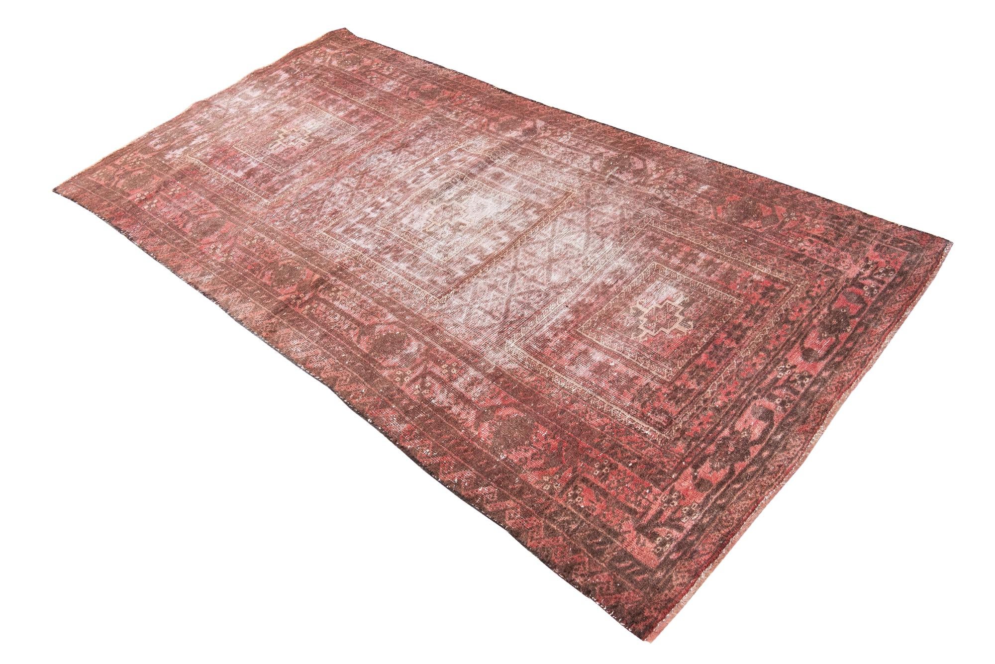 3' 7 x 7' Hand Knotted Ultra Vintage Persian Wool Rug