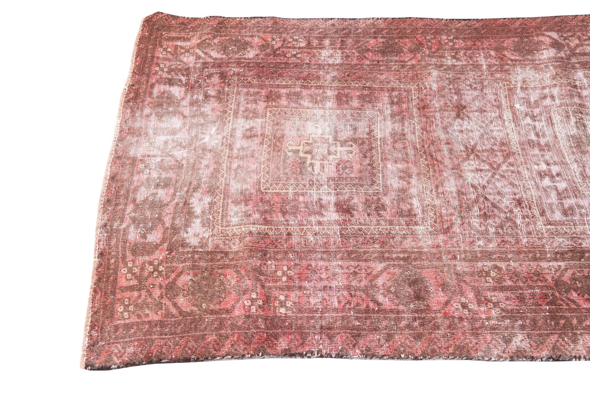 3' 7 x 7' Hand Knotted Ultra Vintage Persian Wool Rug