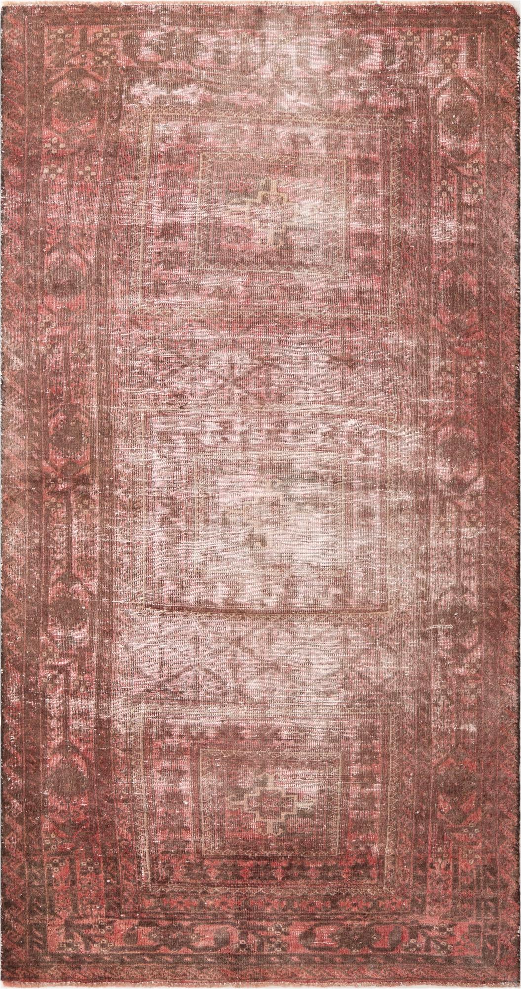 3' 7 x 7' Hand Knotted Ultra Vintage Persian Wool Rug