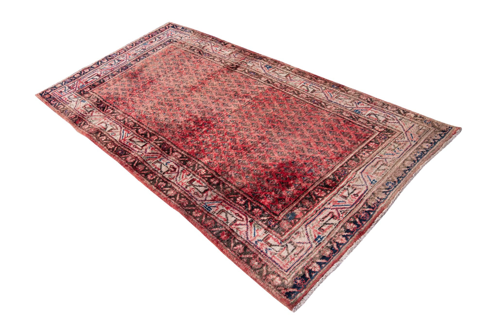 3' 6 x 6' 8 Hand Knotted Ultra Vintage Persian Wool Rug
