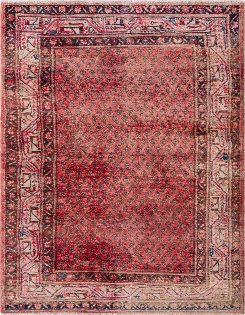 Primary image 3' 6 x 6' 8  Hand Knotted Ultra Vintage Persian Wool Rug