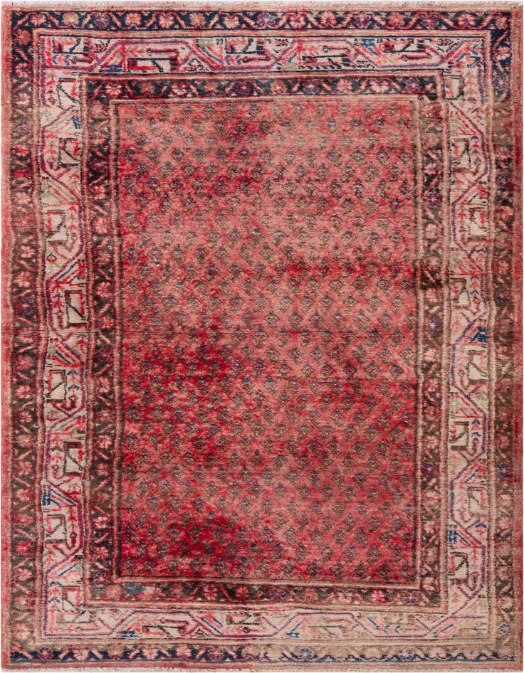Detail image of 3' 6 x 6' 8 Hand Knotted Ultra Vintage Persian Wool Rug