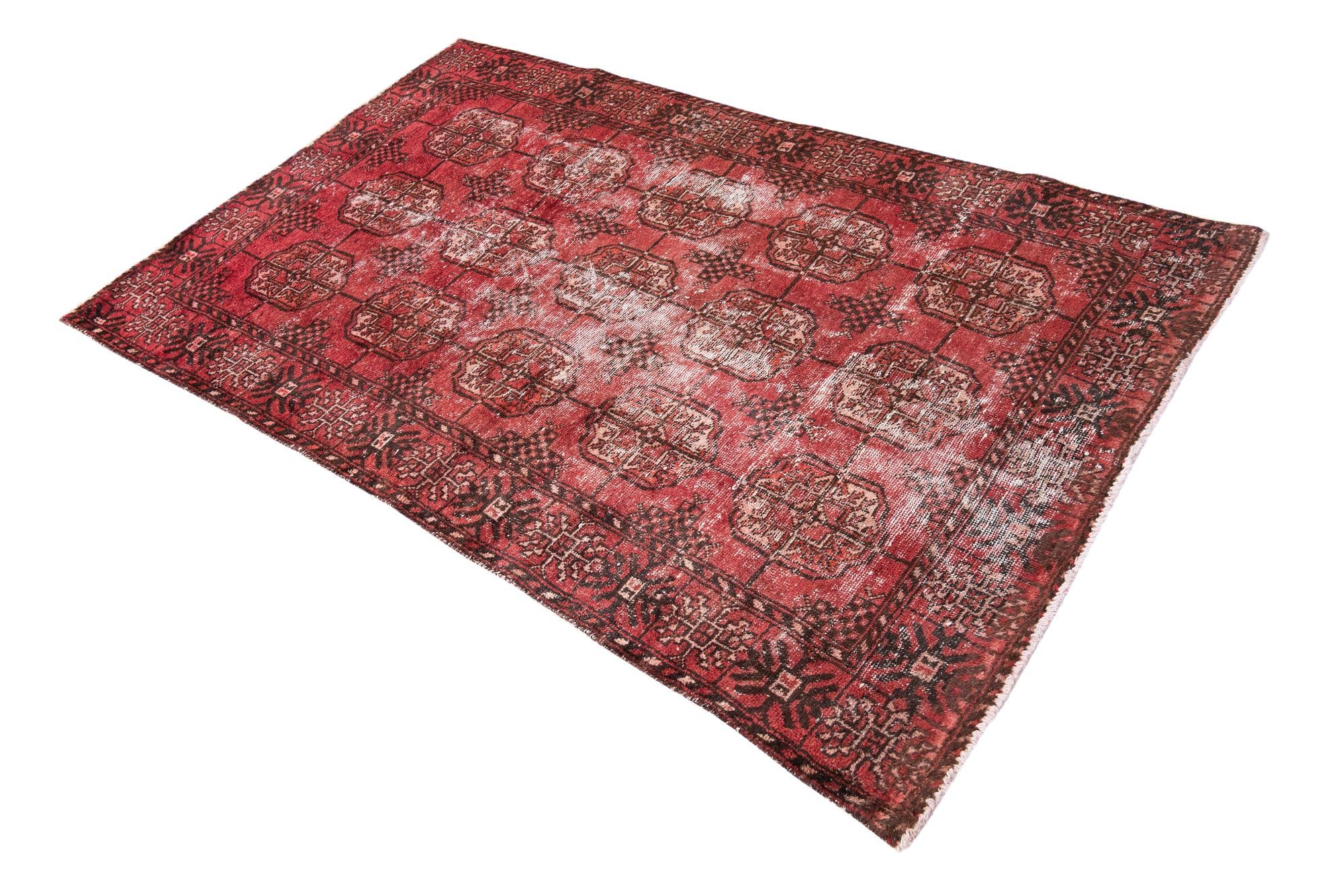 4' x 6' 4 Hand Knotted Ultra Vintage Persian Wool Rug