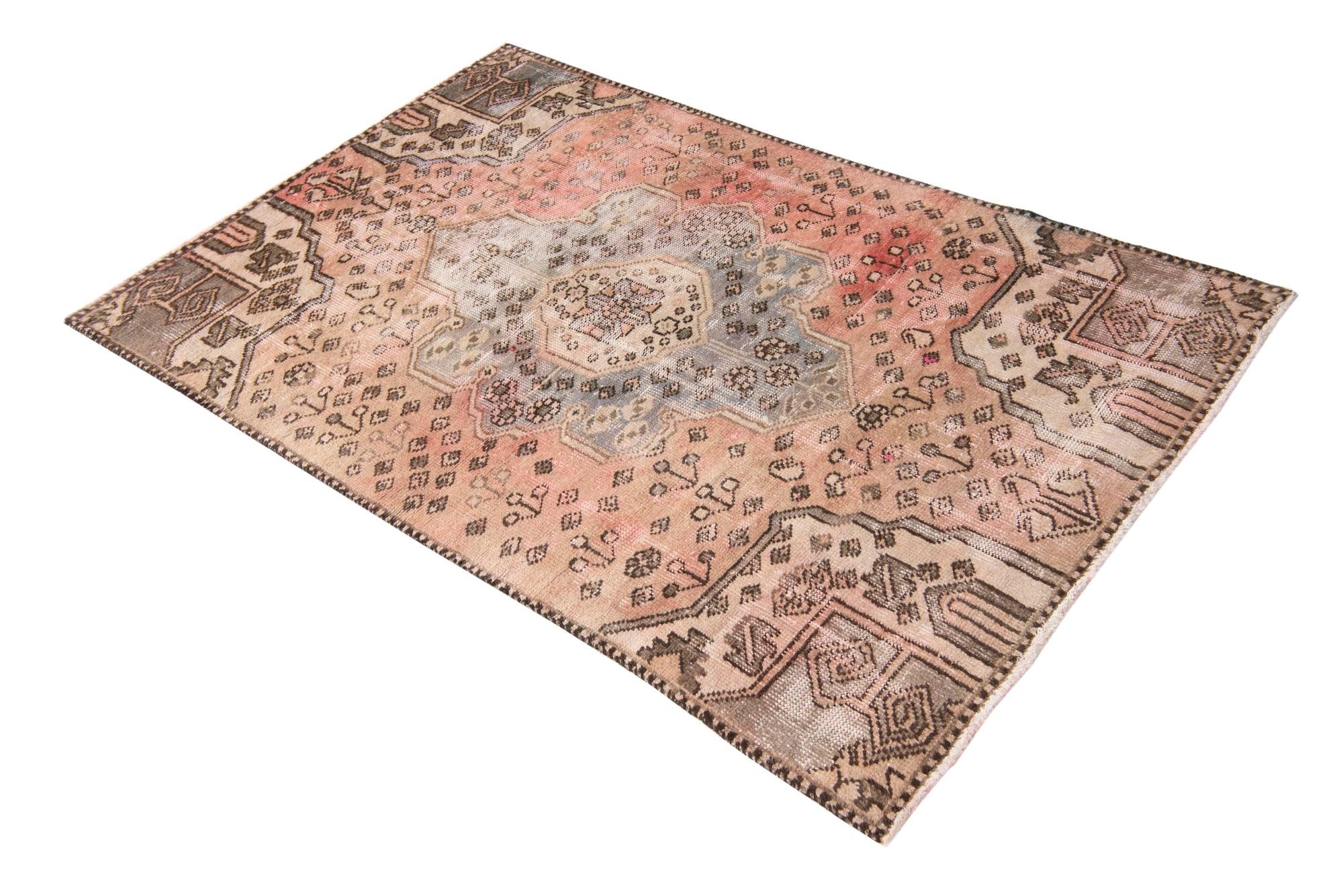 3' 7 x 5' 9 Hand Knotted Ultra Vintage Persian Wool Rug