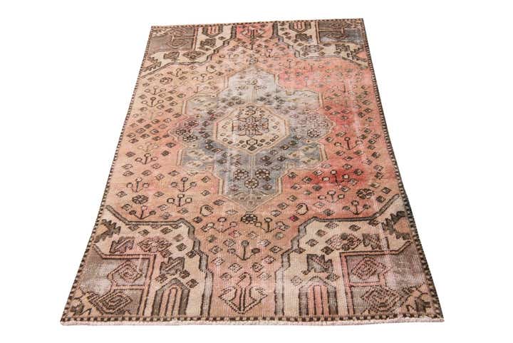3' 7 x 5' 9 Hand Knotted Ultra Vintage Persian Wool Rug