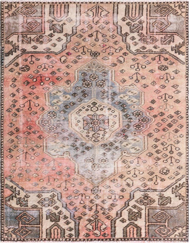 Detail image of 3' 7 x 5' 9 Hand Knotted Ultra Vintage Persian Wool Rug