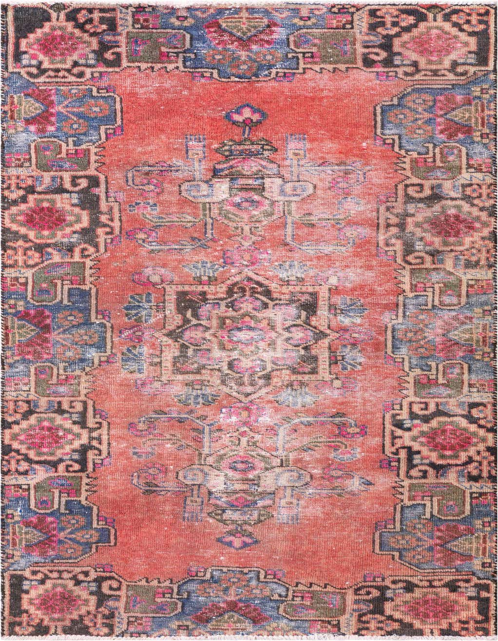 Primary image 3' 6 x 6' 9  Hand Knotted Ultra Vintage Persian Wool Rug