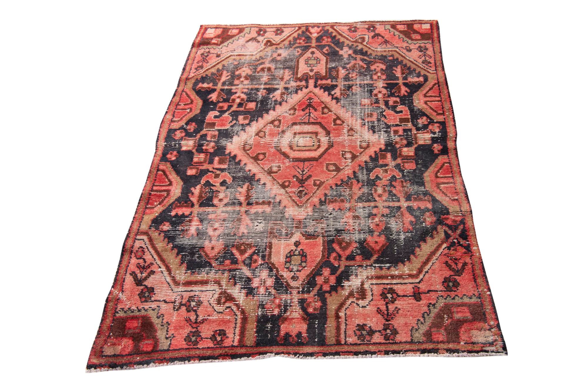 4' 1 x 5' 10 Hand Knotted Ultra Vintage Persian Wool Rug