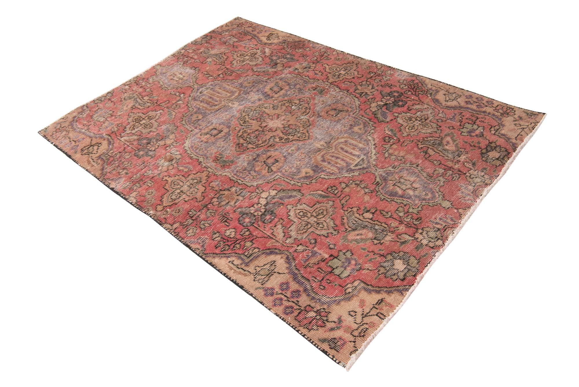 4' 2 x 5' 8 Hand Knotted Ultra Vintage Persian Wool Rug