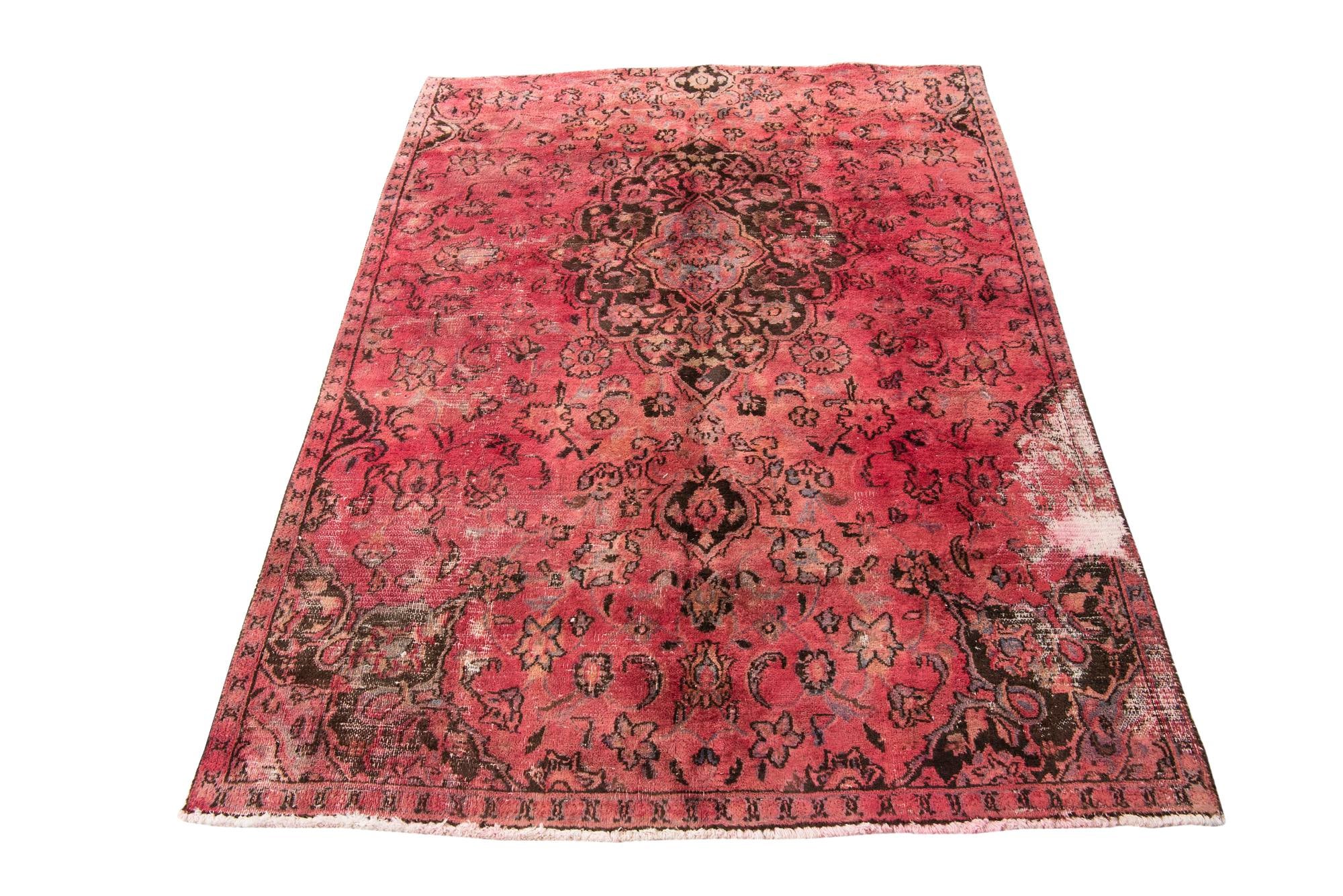 4' 5 x 6' Hand Knotted Ultra Vintage Persian Wool Rug