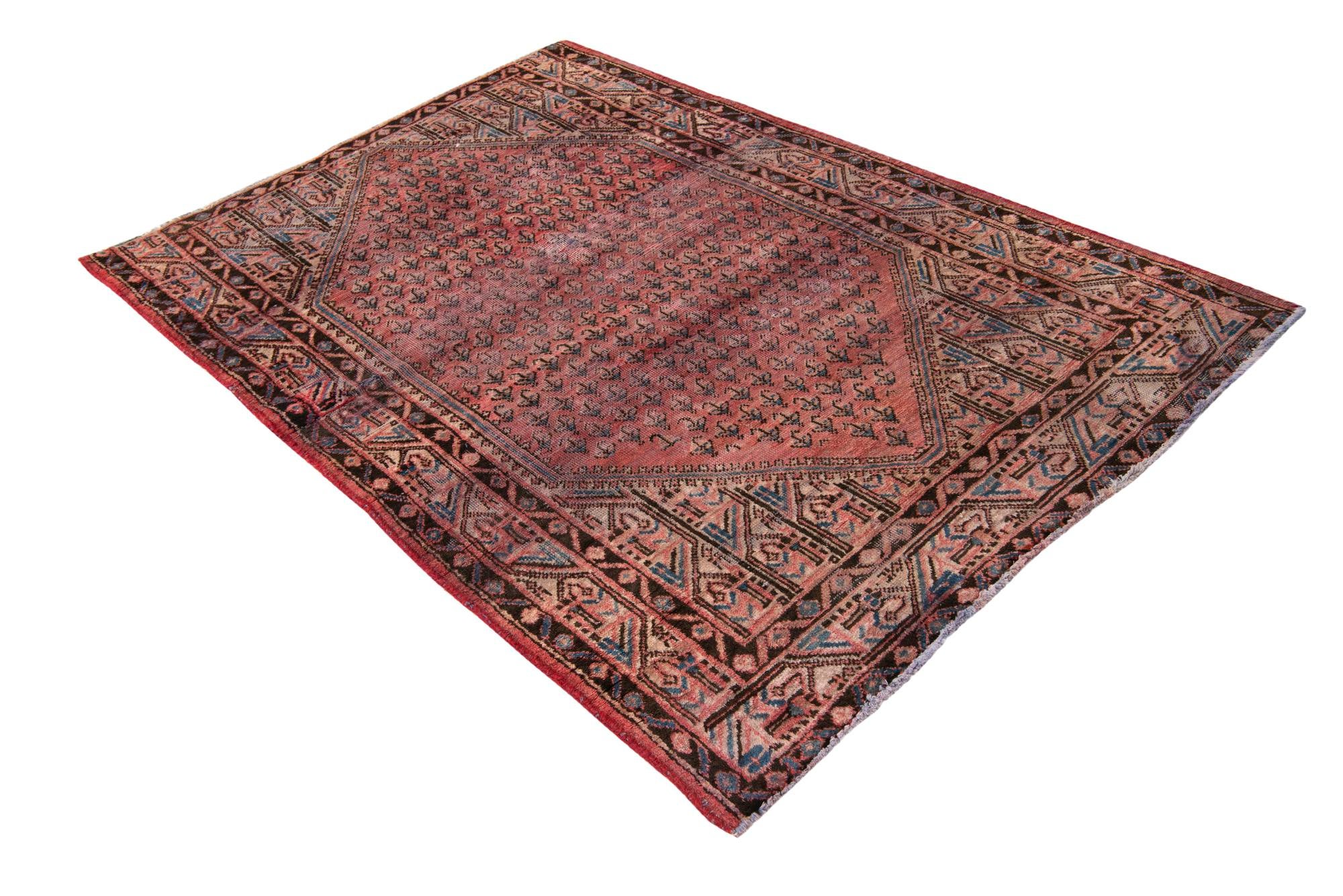 4' 5 x 6' 6 Hand Knotted Ultra Vintage Persian Wool Rug