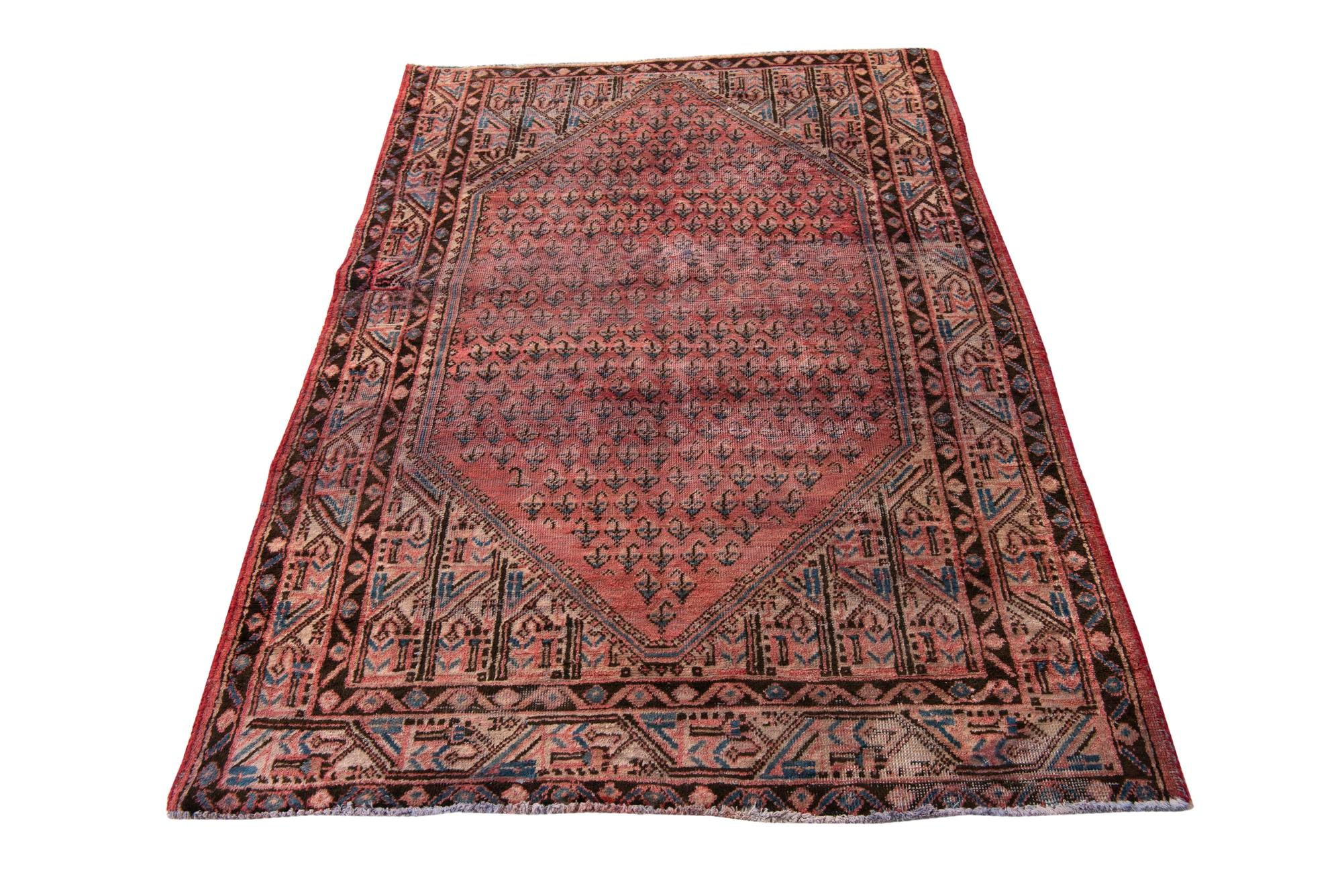 4' 5 x 6' 6 Hand Knotted Ultra Vintage Persian Wool Rug