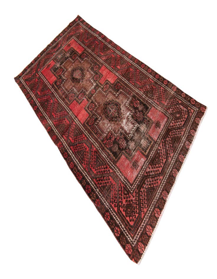 Detail image of 3' 8 x 6' 10  Hand Knotted Ultra Vintage Persian Wool Rug