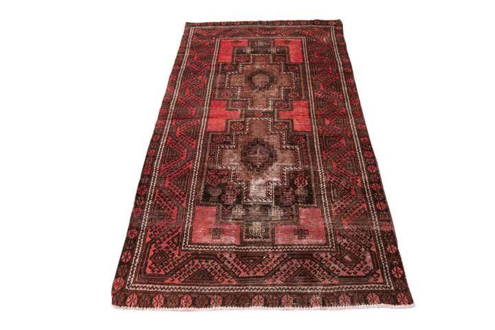 3' 8 x 6' 10 Hand Knotted Ultra Vintage Persian Wool Rug