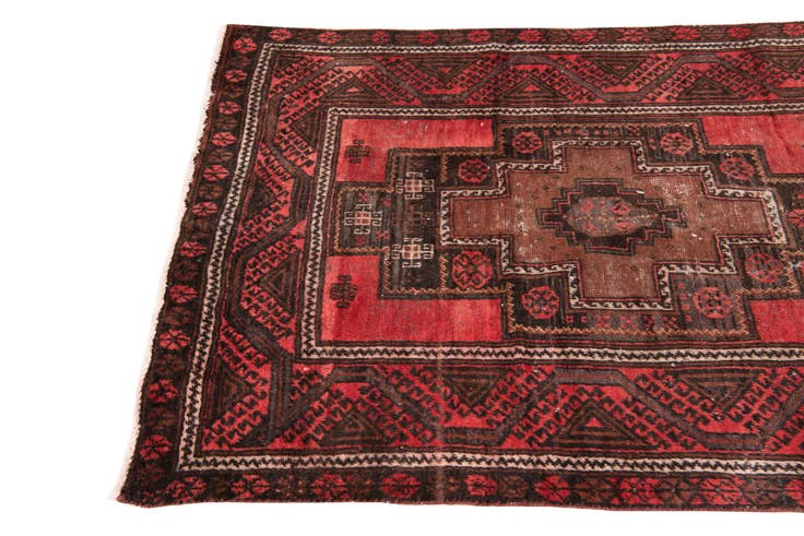 Detail image of 3' 8 x 6' 10 Hand Knotted Ultra Vintage Persian Wool Rug