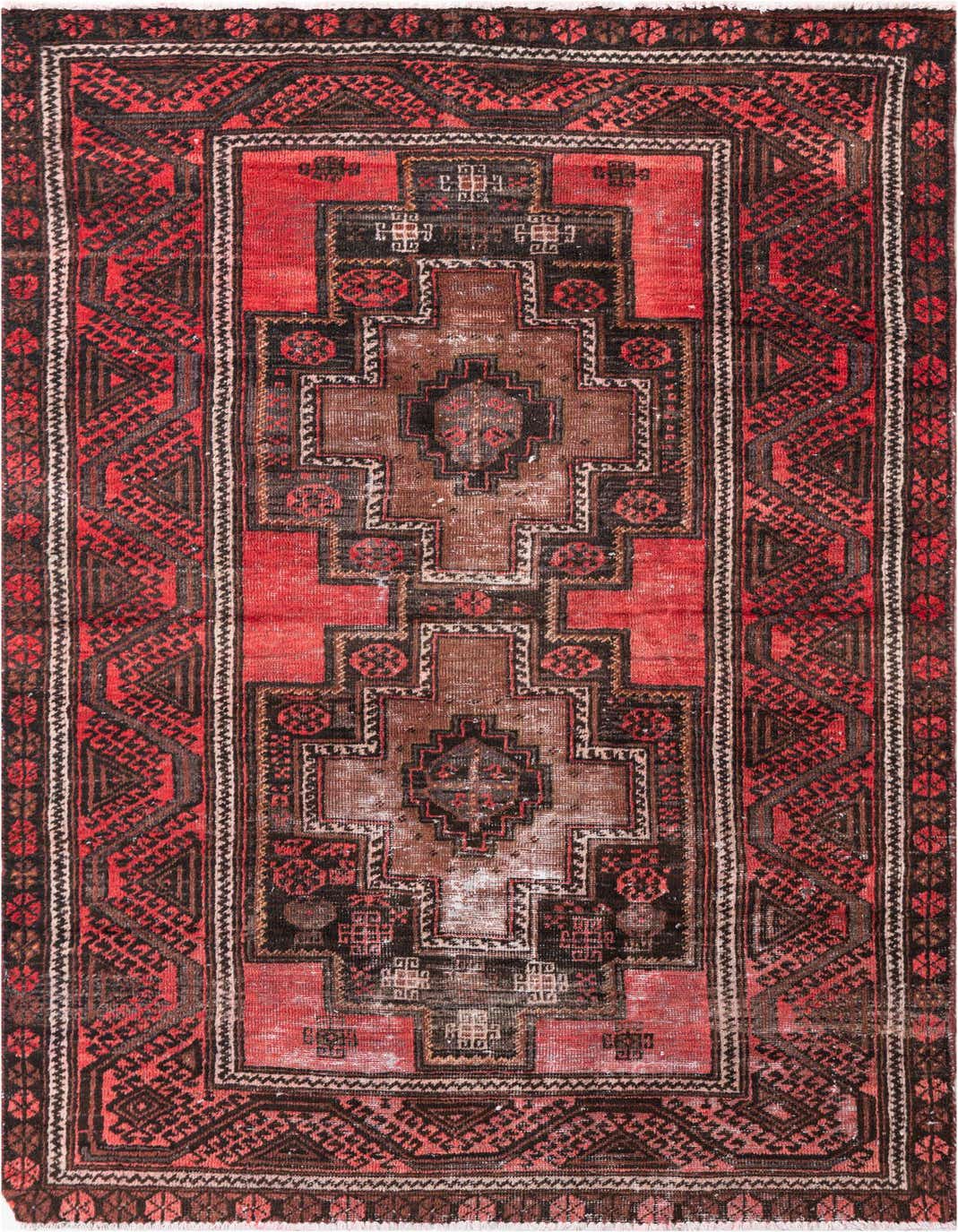 Primary image 3' 8 x 6' 10  Hand Knotted Ultra Vintage Persian Wool Rug