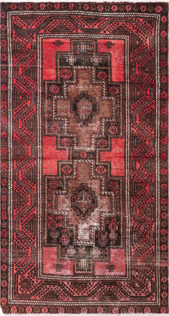 3' 8 x 6' 10 Hand Knotted Ultra Vintage Persian Wool Rug