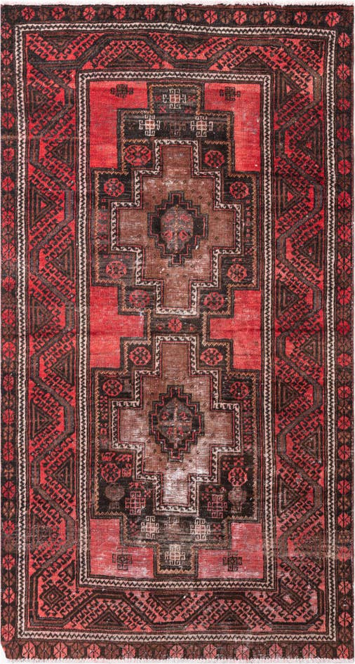 Detail image of 3' 8 x 6' 10 Hand Knotted Ultra Vintage Persian Wool Rug